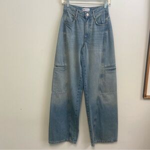 Zara - Light Blue Denim Wide Leg Jeans